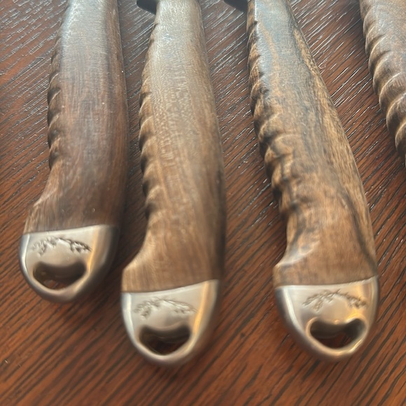 🇧🇷 Set of 5 MUNDIAL steak knives & 1 fish knife. Stamped Olivier Anquier. Brazil - Picture 5 of 12